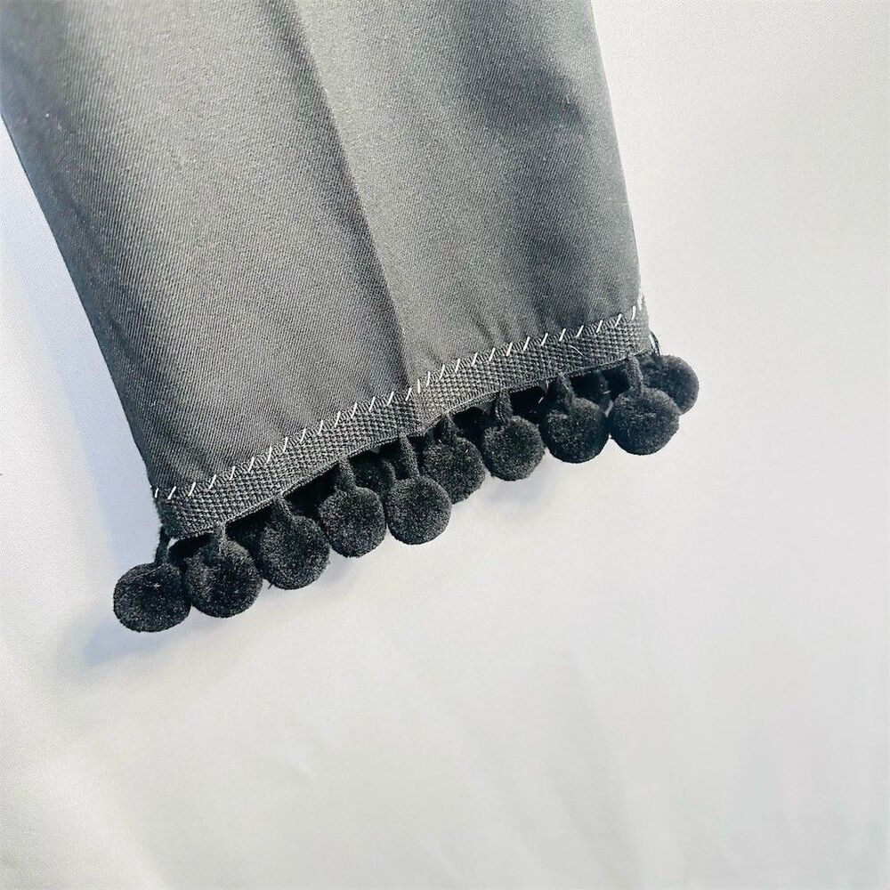 Marc Jacobs Dress Pants Womens Size M Black High Rise Straight Leg Pom - Picture 6 of 8